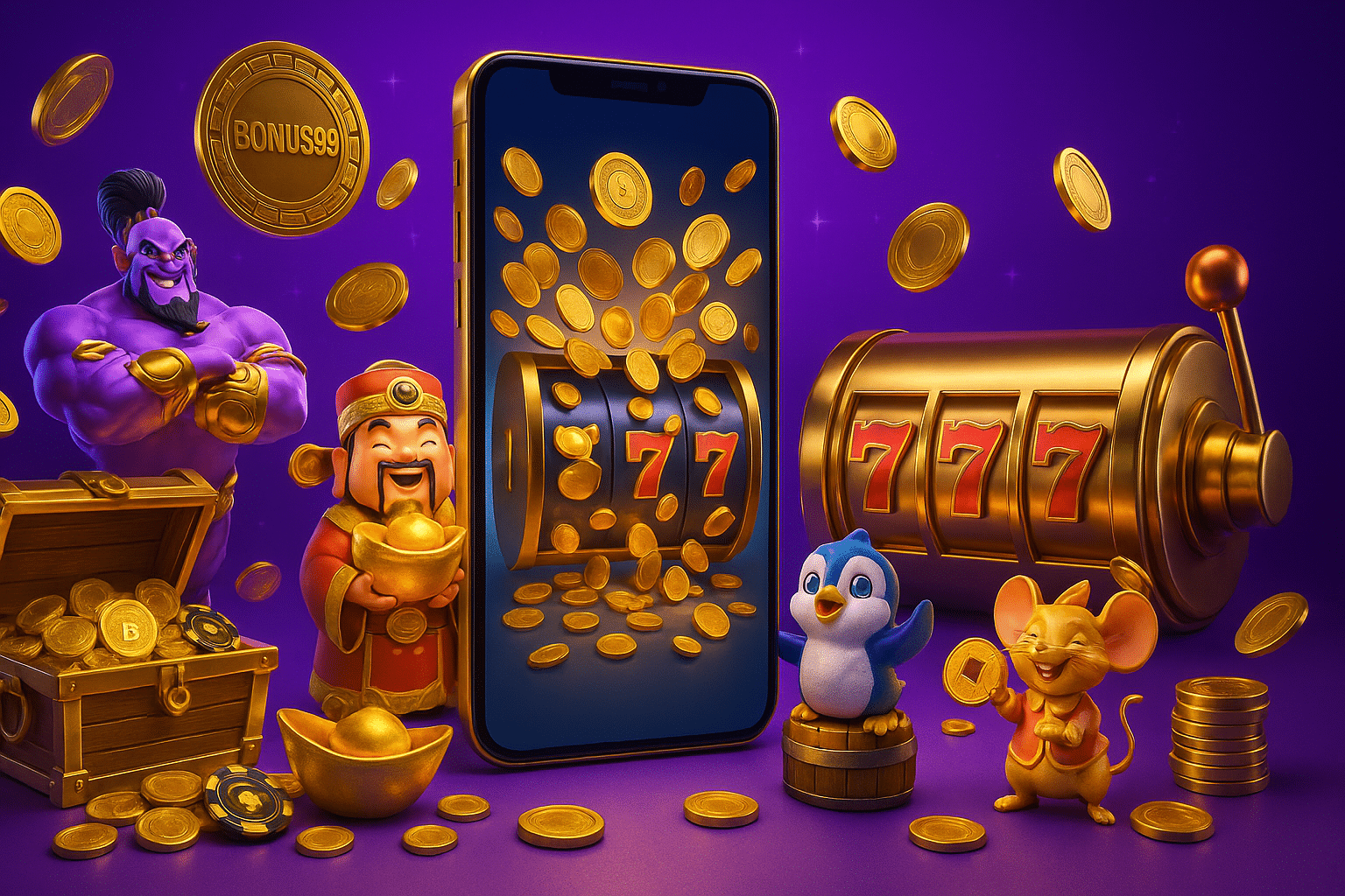 ภาพประกอบวิธีเล่น กติกา และเพย์ไลน์ พร้อม รีวิวสล็อต Bonus99 แตกหนัก